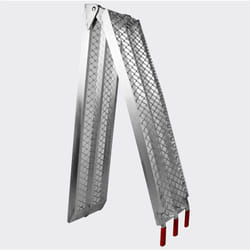 Helloshop26 - Rampe de chargement multi-usage pliante aluminium rail collision 226 cm jusqu'a 340 kg gris