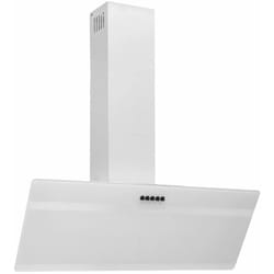 Helloshop26 - Hotte murale 90 cm acier et verre trempé blanc