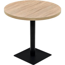 Helloshop26 - Table haute mange debout bar bistrot mdf et acier rond 80 cm chêne marron