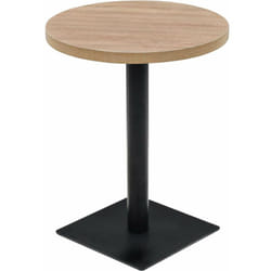 Helloshop26 - Table haute mange debout bar bistrot mdf et acier rond 60 cm chêne beige