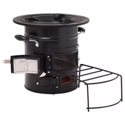 Poele a bois de camping 50 x 335 x 305 cm acier noir