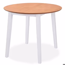 Table de salon salle a manger dîner design ronde a abattant mdf blanche