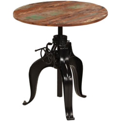 Helloshop26 - Table haute mange debout bar bistrot bois de récupération massif 75 cm