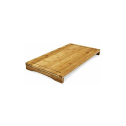 Helloshop26 - Planche à découper bambou protège plaque bords surélevés et rigoles pour jus 52 cm