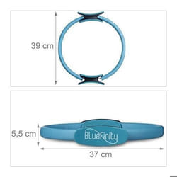 Anneau pilates 39 cm avec doubles poignees pour yoga mousse rembourre anneau de resistance turquoise