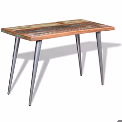 Table de salon salle a manger design Bois de recuperation 120 x 60 x 76 cm