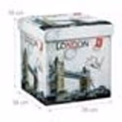 Tabouret pliant coffre de rangement banc pliable 38 x 38 cm Londres multicolore