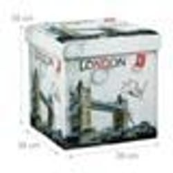 Tabouret pliant coffre de rangement banc pliable 38 x 38 cm Londres multicolore