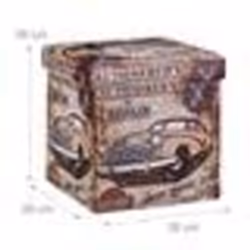 Tabouret pliant coffre de rangement banc pliable 38 x 38 cm multicolore
