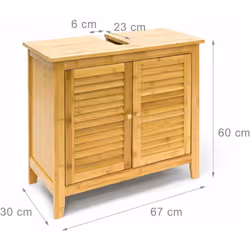 Ce meuble dessous de lavabo séduit par sa beauté naturelle et est un accessoire décoratif pour votre salle de bain, car les p ...