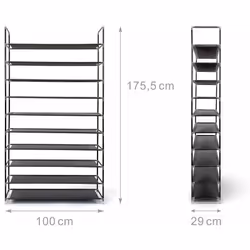 Cette étagère à chaussures est très pratique avec ses 10 étages car vous avez beaucoup d'espace de rangement pour les chaussu ...
