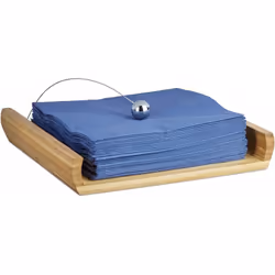 Ce porte-serviettes en bambou avec boule comme poids est très pratique pour ranger vos serviettes de table et le cordon avec  ...