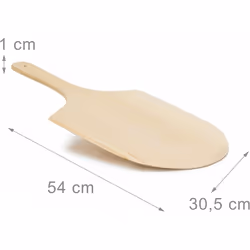 Avec cette pelle à pizza, vous pouvez transporter votre pizza ou votre tarte aisément de four à la table. La pelle est en boi ...