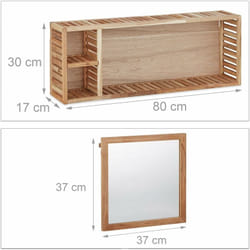 Helloshop26 - Etagère murale avec miroir coulissant salle de bain armoire design 80 x 30 xm