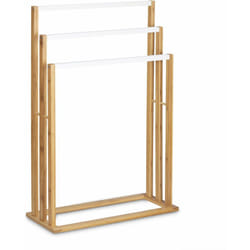 Helloshop26 - Porte-serviettes en bambou portant vêtements accessoires de salle de bain 82 cm