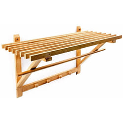 Helloshop26 - Porte-serviettes en bambou salle de bain avec étagère 60 cm