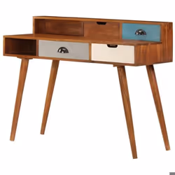 Bureau table meuble travail informatique 110 cm bois d acacia solide