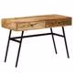 Bureau table meuble travail informatique avec tiroirs bois solide de manguier 110 cm