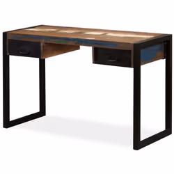 Ce bureau de style industriel dégage un charme vintage et apportera une touche intemporelle à votre maison. Il a deux tiroirs ...