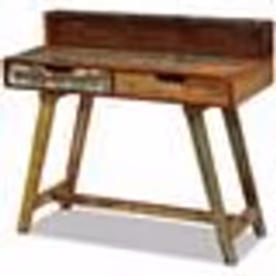 Bureau table meuble travail informatique bois de recuperation massif