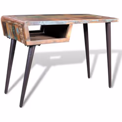 Ce bureau, avec un dessus de table en bois de récupération et 4 pieds en fer résistant, est un accessoire intemporel pour vot ...