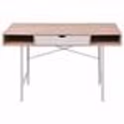 Bureau table meuble travail informatique bureau avec 1 tiroir chene et blanc
