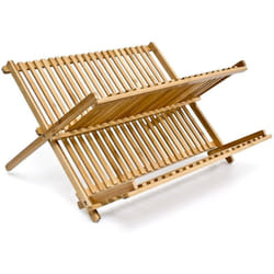 Helloshop26 - gouttoir à Vaisselle en bois de bambou résistant 2 niveaux