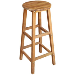 Lot de deux tabourets de bar design chaise siège bois massif d'acacia