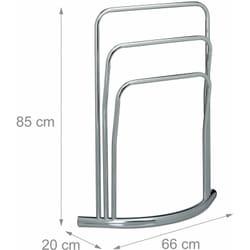 Helloshop26 - Porte-serviettes support serviettes sur pied 3 barres en métal 85 cm