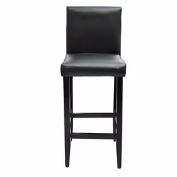 Lot de deux tabourets de bar design chaise siege cuir synthetique noir