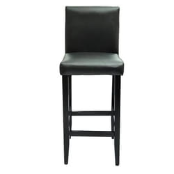 Lot de deux tabourets de bar design chaise siege cuir synthetique noir