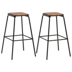 Lot de deux tabourets de bar design chaise siege noir pinede solide acier