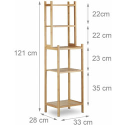 Helloshop26 - Etagère de salle de bain en bambou 5 niveaux 121 cm