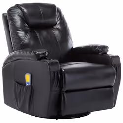 Fauteuil electrique a bascule de massage confort relaxant massant detente synthetique noir