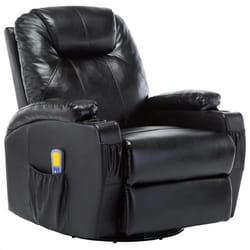 Fauteuil electrique a bascule de massage confort relaxant massant detente synthetique noir
