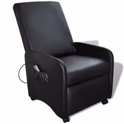 Fauteuil de massage electrique confort relaxant massant detente cuir synthetique reglable noir