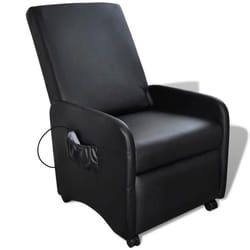 Fauteuil de massage electrique confort relaxant massant detente cuir synthetique reglable noir