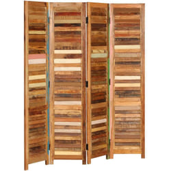 Paravent séparateur de pièce cloison de séparation décoration meuble bois de récupération massif 170 cm