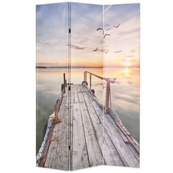 Paravent - Non spécifié - 120 cm - Bois massif - Toile imprimée - Multicolore