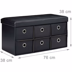 Ce pouf de rangement en synthétique vous permet à la fois de vous asseoir et de ranger des objets. Le tabouret dispose d'un c ...