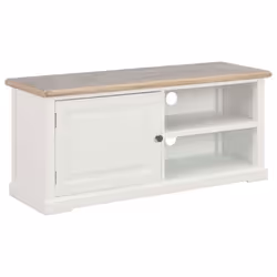 Meuble TV - Design - 90 cm - MDF - Bois de Paulownia - Blanc