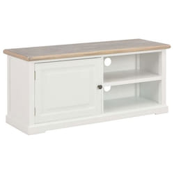 Meuble TV - Design - 90 cm - MDF - Bois de Paulownia - Blanc