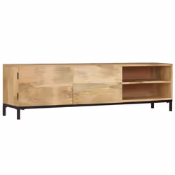 Meuble tele buffet tv television design pratique 145 cm bois massif de manguier