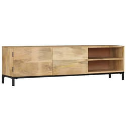 Meuble tele buffet tv television design pratique 145 cm bois massif de manguier