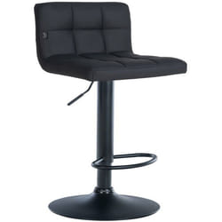 Tabouret de bar - Décoshop26 - TDB10613 - Métal noir - Siège synthétique noir - Réglable en hauteur