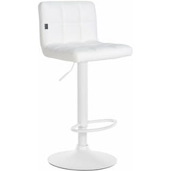 Tabouret de bar chaise haute de bar pied trompette métal blanc siège synthétique blanc TDB10614