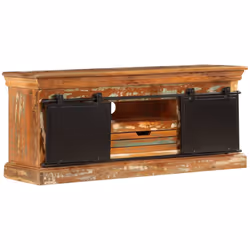 Ce meuble TV de style antique dégage un charme vintage et sera un excellent supplément à votre intérieur. L'armoire Hi-Fi est ...
