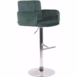 Tabouret de bar pivotant en velours vert avec accoudoirs et dossier Le tabouret de bar design est un tabouret de bar conforta ...