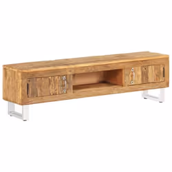 Meuble tele buffet tv television design pratique bois de traverses recycle massif 140 cm