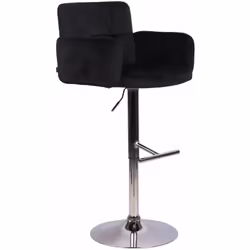 Tabouret de bar pivotant en velours noir avec accoudoirs et dossier Le tabouret de bar design est un tabouret de bar conforta ...